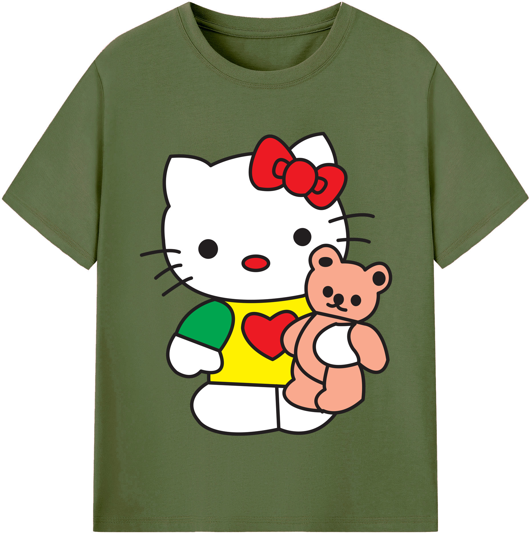 （画像用） Hello Kitty ハローキティ 綿100％半袖Tシャツ（フロントプリント）